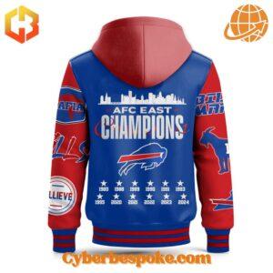 Versatile Buffalo Bills Afc East Champions Hooded Baseball Jacket designed for comfort, style, and durability.