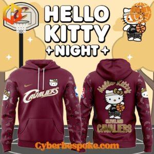 Cleveland Cavaliers Hello Kitty Night hoodie front and back view