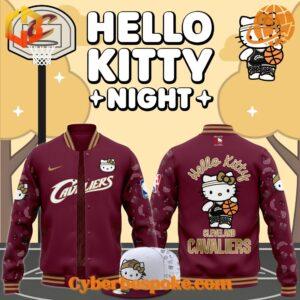 Full display of Cavaliers Hello Kitty baseball jacket