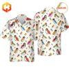 Bright and playful Hawaiian shirt featuring The Partridge Family designs and a retro 'C'mon Get Happy' theme.