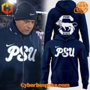 Navy blue Coach James Franklin Penn State Nittany Lions Hoodie