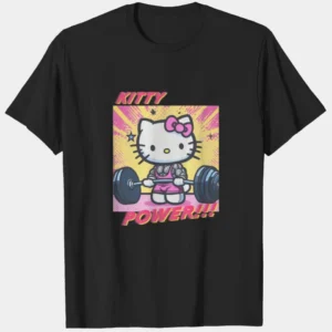 Cute Hello Kitty gym shirt designed for fitness lovers with playful graphics