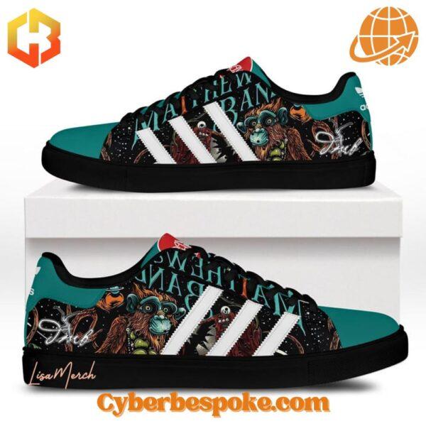 Dave Matthews Band Stan Smith Shoes featuring teal and black design