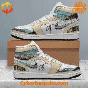 Dave Matthews Band Walk Around The Moon Air Jordan Shoes in white and beige.