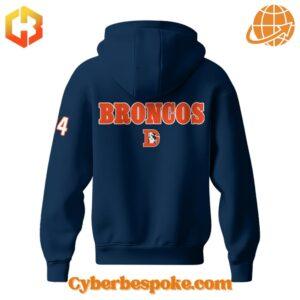 Unique 3D-designed Denver Broncos Navy Hoodie, blending artistic visuals with everyday wear.