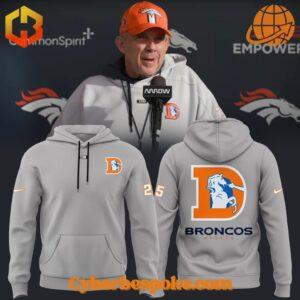 Denver Broncos Sean Payton Grey Hoodie perfect for everyday wear.