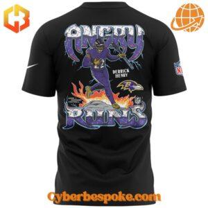 Back view of Derrick Henry Baltimore Ravens Angry Runs T-Shirt.