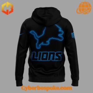 Back view of Detroit Lions 2024 NFC North Division Champions black hoodie