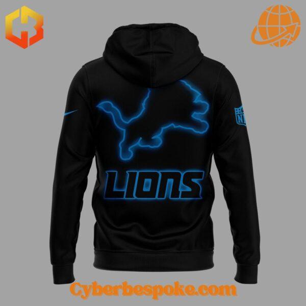 Back view of Detroit Lions 2024 NFC North Division Champions black hoodie