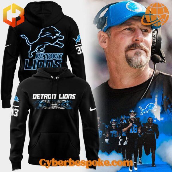 Detroit Lions merchandise collection with hoodies and coach image