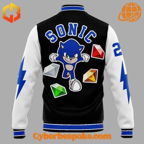 Detroit Lions baseball jacket featuring Sonic and Knuckles characters, blending football pride and video game nostalgia