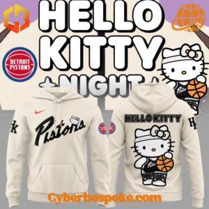 Detroit Pistons Hello Kitty Hoodie front and back view