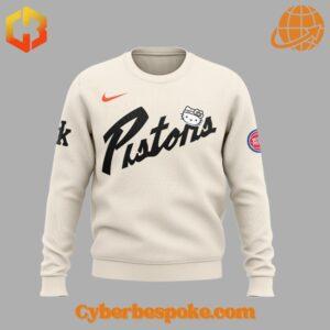 Front view of Detroit Pistons Hello Kitty Sweatshirt