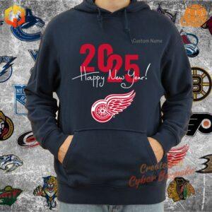 Detroit Red Wings unisex hoodie in red and white, featuring the team’s logo, ideal for New Year’s Eve 2025 celebrations.