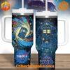 Doctor Who Tardis Tumbler 40oz with vibrant TARDIS design.