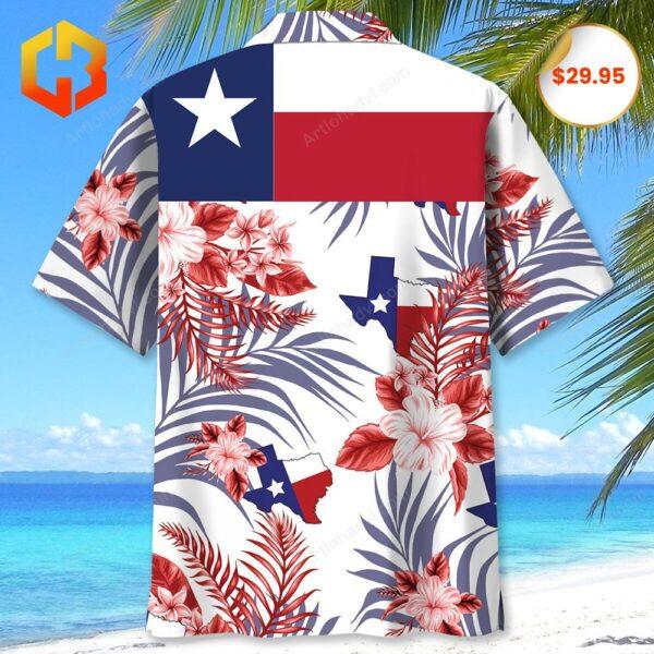 The Don't Mess with Texas Map 2025 Hawaiian Shirt with a vibrant and patriotic Texas map print.