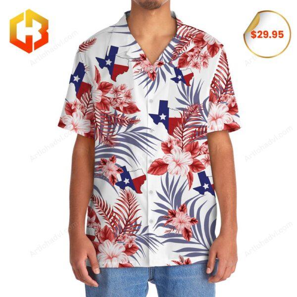 The Don't Mess with Texas Map 2025 Hawaiian Shirt featuring Texas state map and bold graphics.