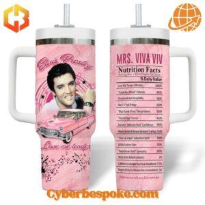 Elvis Presley Nutrition Facts Valentine Tumbler Oz with sleek design, perfect for hot and cold drinks.