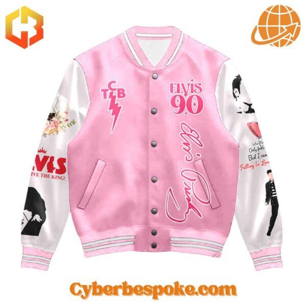 Unique Elvis Presley Th Anniversary Baseball Jacket featuring immersive 3D designs that redefine casual wear.