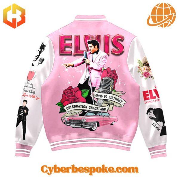 Unique Elvis Presley Th Anniversary Baseball Jacket featuring immersive 3D designs that redefine casual wear.