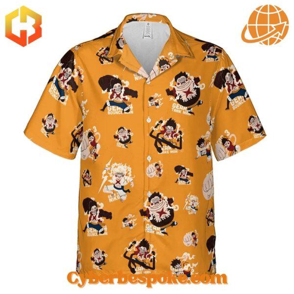 The unisex Evolution Luffy Gear One Piece Version Hawaiian Shirt is designed to keep you moving in style