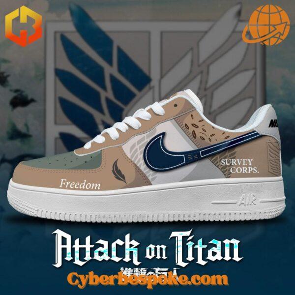 Exclusive Survey Corps Nike Air Force 1 sneakers featuring bold Attack on Titan designs