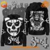 Ghost Band merchandise featuring hoodies with skull designs and band logo