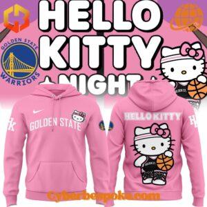 Golden State Warriors Hello Kitty pink hoodie front view