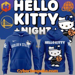 Golden State Warriors Hello Kitty blue hoodie front view