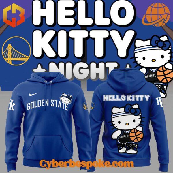 Golden State Warriors Hello Kitty blue hoodie front view