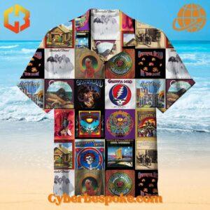 A vibrant Grateful Dead Unisex Version Hawaiian Shirt, designed for unisex, Short-sleeved