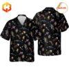 Groovie Addams Family Hawaiian shirt blending quirky cartoon characters and bright, tropical patterns