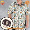 Hawaiian shirt featuring a vibrant Happy Gilmore pattern with golf-themed graphics and tropical accents.