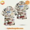 Hot Plane and Snoopy vintage Hawaiian shirt with colorful retro design