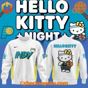 Indiana Pacers x Hello Kitty Sweatshirt in white with vibrant graphics on front and back