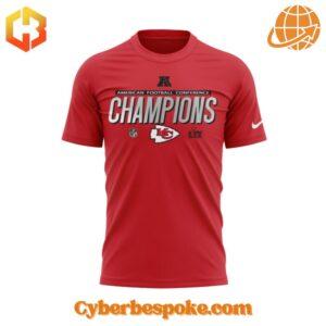 Unique 3D-designed Kansas City Chiefs American Football Conference Champions Shirt, blending artistic visuals with everyday wear.