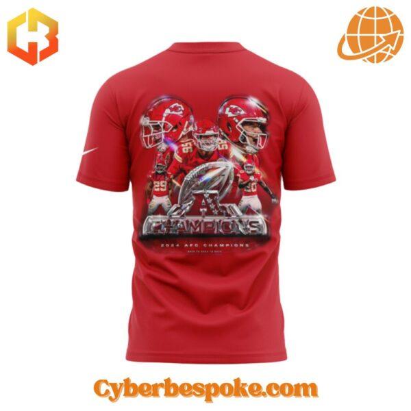 Unique 3D-designed Kansas City Chiefs American Football Conference Champions Shirt, blending artistic visuals with everyday wear.