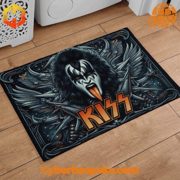 Kiss Band Gene Simmons Limited Doormat on wooden floor in home setting