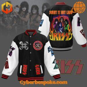 Kiss Band Shout It Out Loud Baseball Jacket perfect for everyday wear.