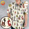 A vibrant Hawaiian shirt featuring Kuzco and friends from The Emperor's New Groove in tropical-themed designs