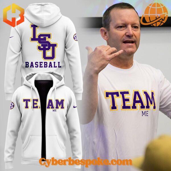 Unisex Lsu Baseball Team Shirt Hoodie made from premium fabrics, perfect for layering.