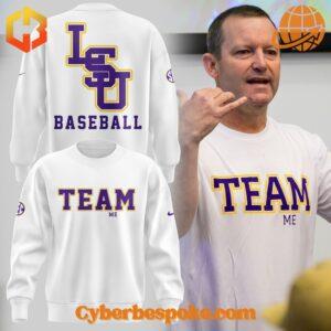 Unisex Lsu Baseball Team Shirt Hoodie made from premium fabrics, perfect for layering.