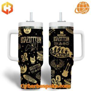 Close-up of Led Zeppelin Band Tumbler 40oz displaying detailed artwork.