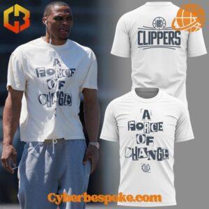 Unisex Los Angeles Clippers A Force Of Change Shirt made from premium fabrics, perfect for layering.