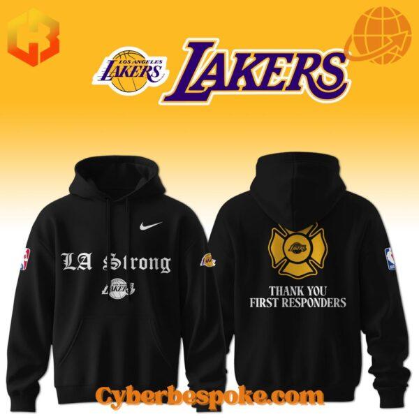 Los Angeles Lakers La Strong Thank You First Responders Hoodie perfect for everyday wear.