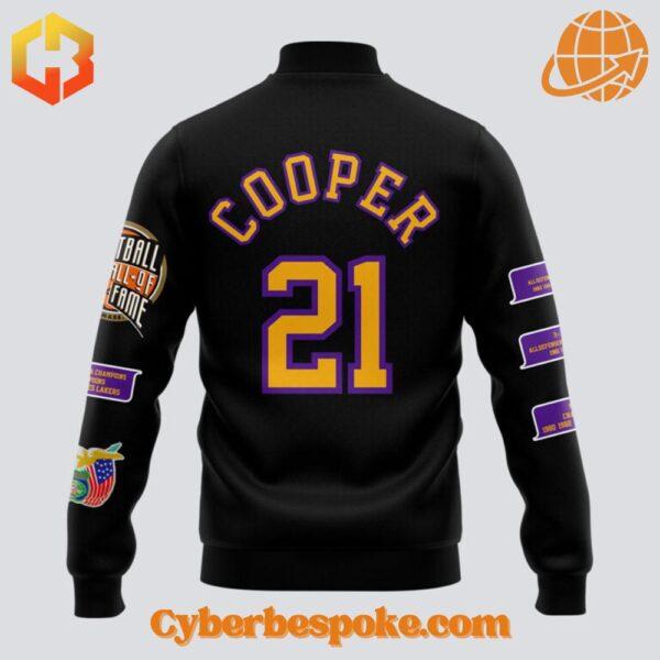 Premium Los Angeles Lakers Michael Cooper Baseball Jacket featuring high-definition 3D prints and exceptional comfort.