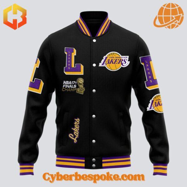 Premium Los Angeles Lakers Nba X Final Champions Baseball Jacket featuring high-definition 3D prints and exceptional comfort.