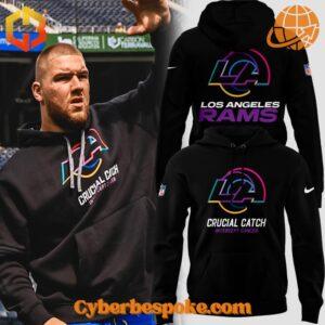 Unique Los Angeles Rams Crucial Catch Hoodie featuring immersive 3D designs that redefine casual wear.