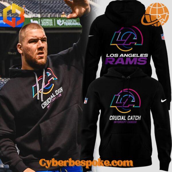 Unique Los Angeles Rams Crucial Catch Hoodie featuring immersive 3D designs that redefine casual wear.