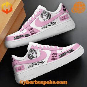 The unisex Machine Gun Kelly's Life In Pink Nike Air Force Shoes is designed to keep you moving in style